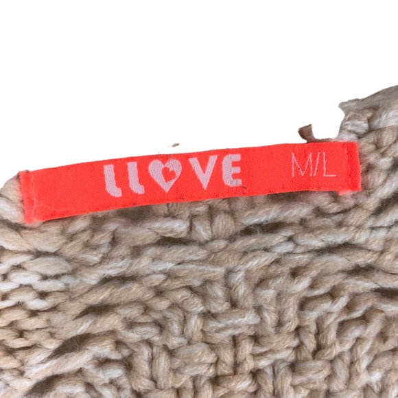 Soft Diamond Shaped Cable Knit Sweater w/Hi/Lo Banded Hem in Soft Peach SZ M/L - Picture 10 of 10